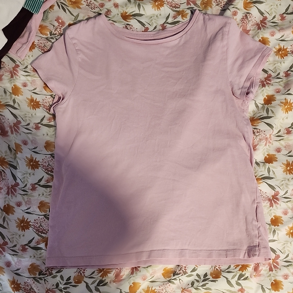 H&M Pink Short Sleeve Tee Casual Cotton Blend